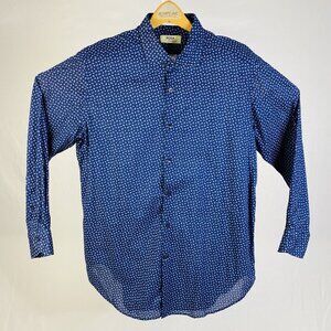 Luca RODA "At The Beach" Mens Blue w/ Paisley Print L/S Cotton Button Down XL